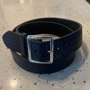 Boston Men's Black Leather Belt Casual Professional Work Crafted in USA Size 46